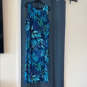 Connected Apparel Blue and Green Maxi Dress